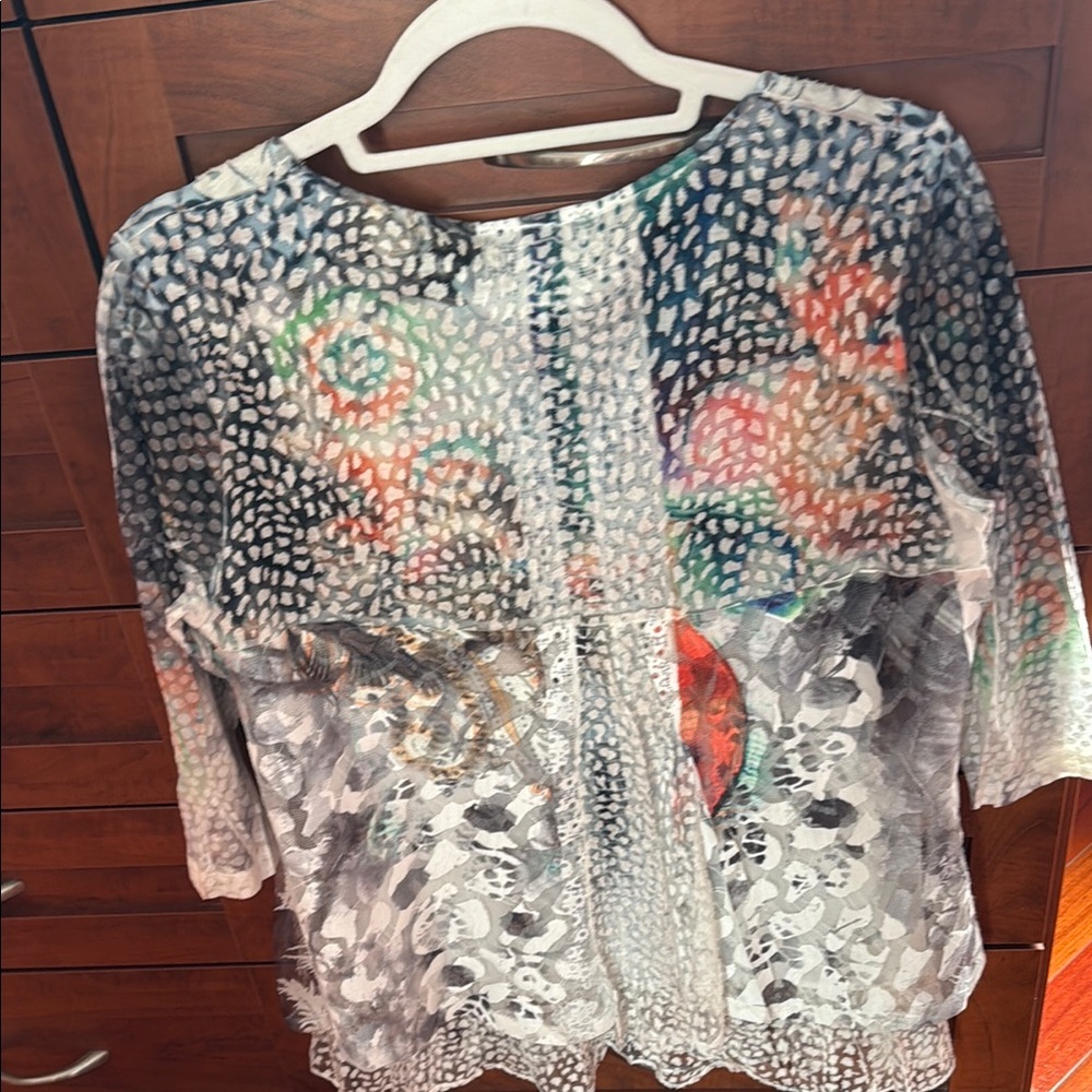Kamana Women's Multicolor Sheer Top-EUC - Picture 4 of 4